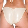 image:imageLuli Fama Womens Cosita Buena Cutting Edge Wavey Ruched TieSide Bikini BottomAzafran