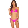 image:imageLuli Fama Womens Cosita Buena Cutting Edge Wavey Ruched TieSide Bikini BottomPoppin Pink