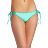 image:imageLuli Fama Womens Cosita Buena Cutting Edge Wavey Ruched TieSide Bikini BottomJade Shimmer