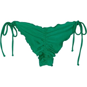 image:imageLuli Fama Womens Cosita Buena Cutting Edge Wavey Ruched TieSide Bikini BottomEmerald