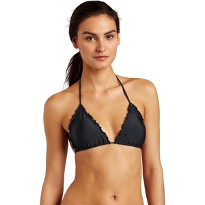 image:imageLuli Fama Womens Cosita Buena Wavy Triangle Bikini TopCharcoal