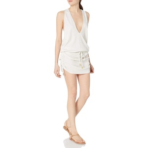 image:imageLuli Fama Womens Prints Havana Nights T  Back Mini Dress Cover Up SwimwearWhite