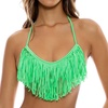 image:imageLuli Fama Womens Cosita Buena Fringe Halter Bikini TopSnob Green
