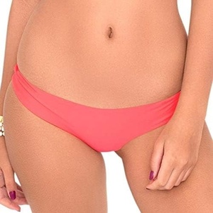image:imageLuli Fama Womens Cosita Buena Reversible Buns Out Bikini BottomFire Coral