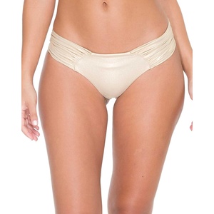 image:imageLuli Fama Womens Cosita Buena Ruched Back Bikini BottomGold Rush