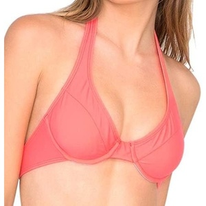 image:imageLuli Fama Womens Cosita Buena Underwire Halter Bikini TopFire Coral